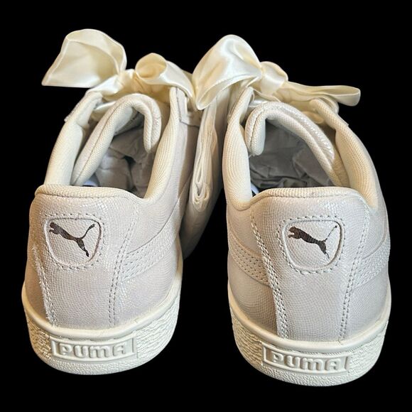 Puma Basket Heart NS Women's Shoes Puma White 364108-02 Size 11 US - Picture 10 of 14